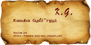 Kasuba Györgyi névjegykártya
